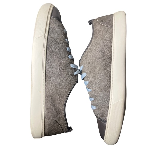 Cole Haan Grand.OS Calf Hair Sneakers Taupe Grey Leather Toe D42696 Womens 8B - Picture 4 of 8